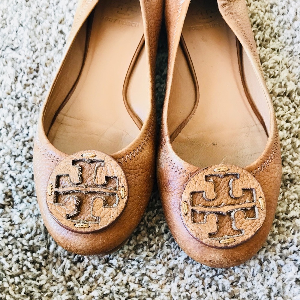 Tory Burch Reva brown leather ballet flats 8.5 - Picture 7 of 8